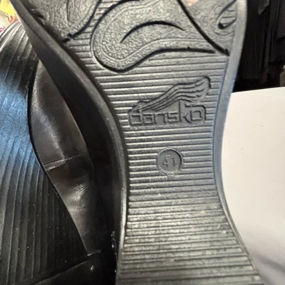 Dansko Fanny Wedge Mary Jane Black Women's  Shoes Heels - Picture 6 of 7